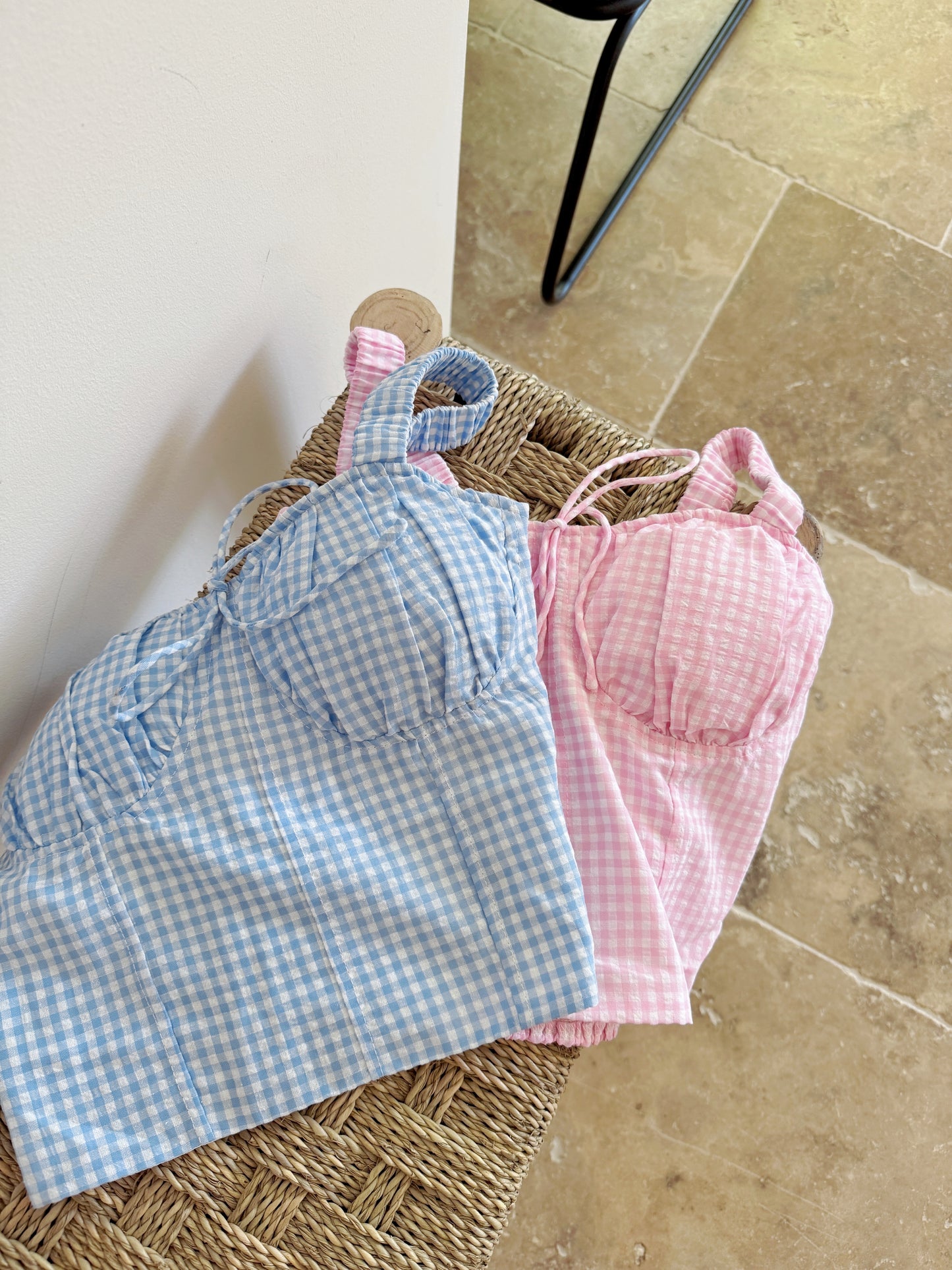 Nice check bustier(2 colors)