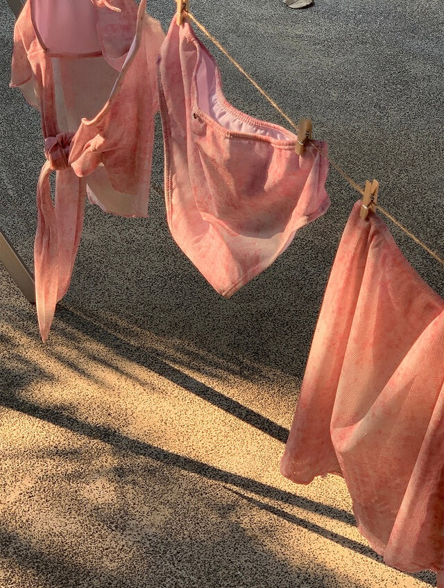 Pink printed bikini set