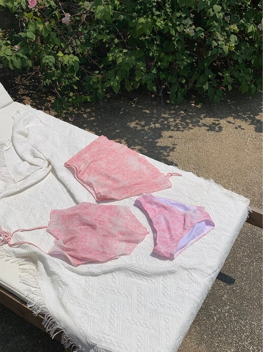 Pink printed bikini set