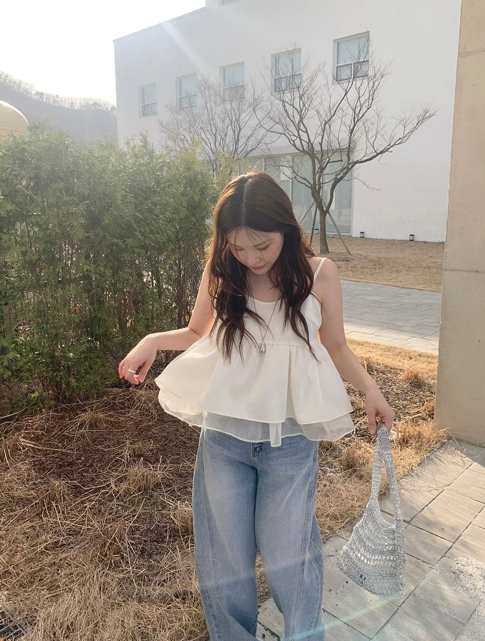 Silver net knit bag(2 colors)