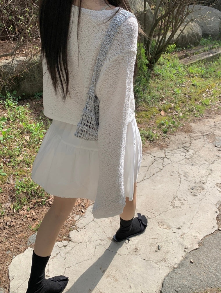 Silver net knit bag(2 colors)