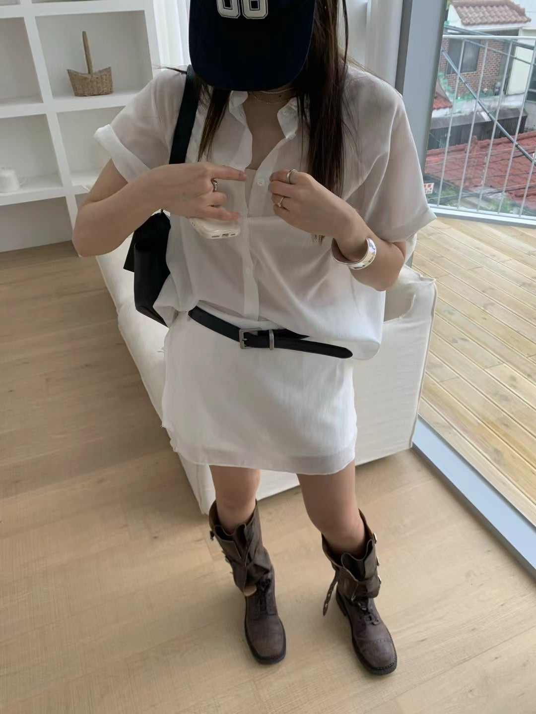 Silk layered skirt pants