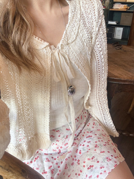 Handmade 🇹🇭鈎織麻線開衫