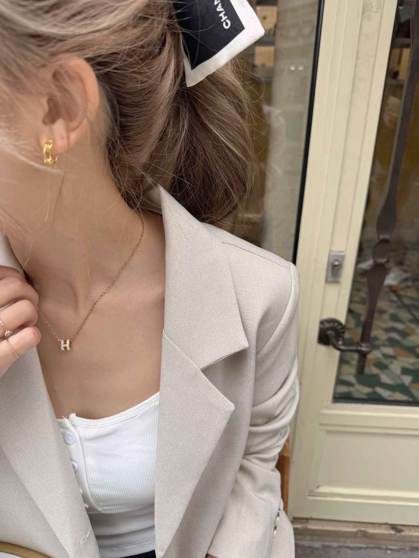 Small check jacket