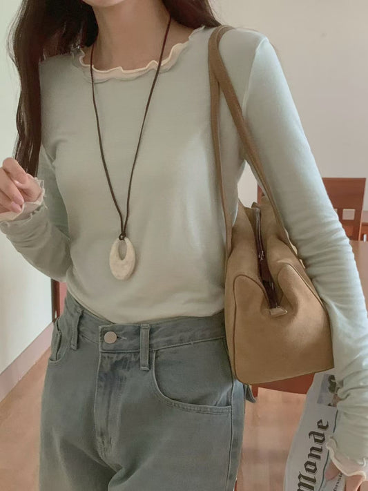 波浪天絲長袖Tee