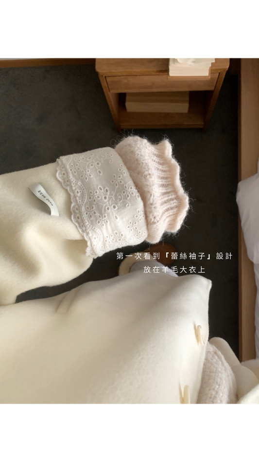 100 wool)Lovely lace handmade coat(2 color)