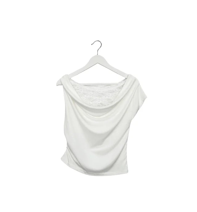 Lace uneven tee