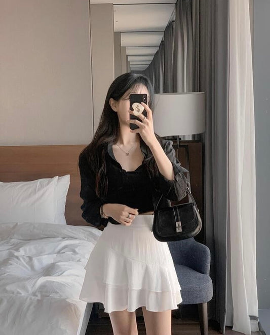 Shasha cap blouse(2 colors)附胸墊