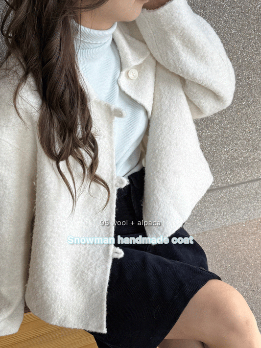 95 wool)Snowman handmade coat