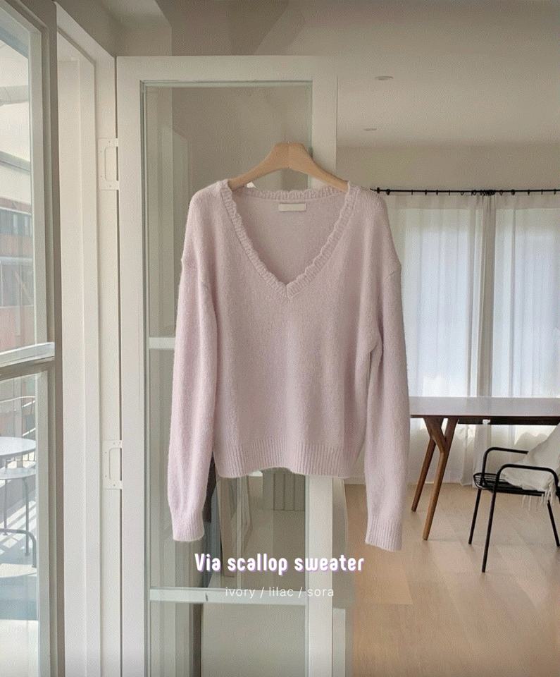 Via scallop sweater(3 colors)