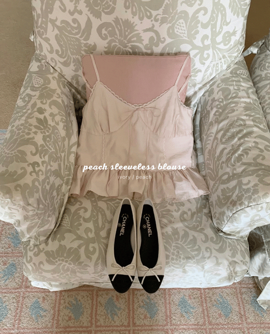 peach sleeveless blouse(2 colors)