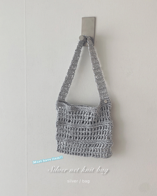 Silver net knit bag(2 colors)