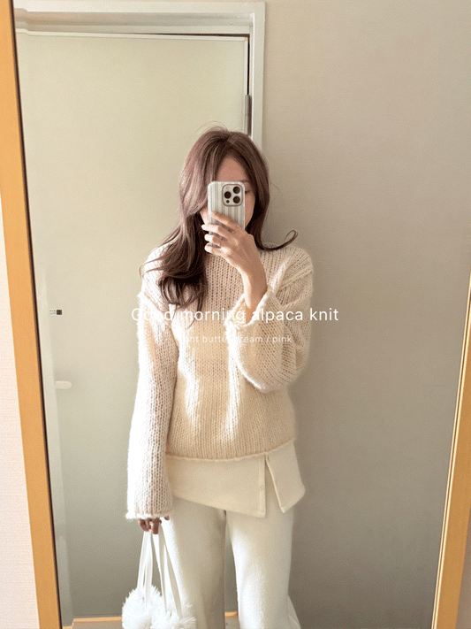 Good morning alpaca knit(2 colors)