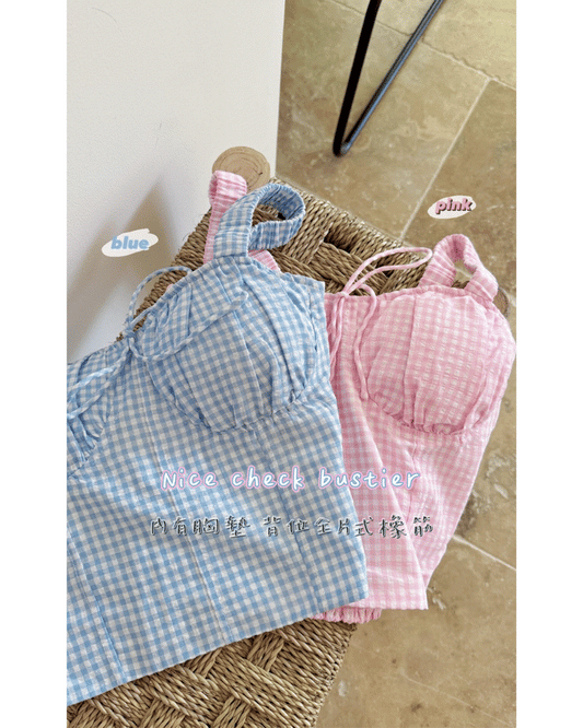 Nice check bustier(2 colors)
