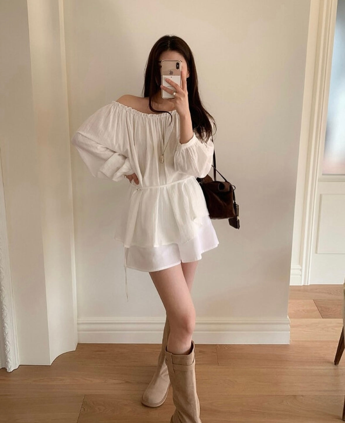 Amos off-shoulder blouse