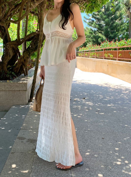 Slit long skirt