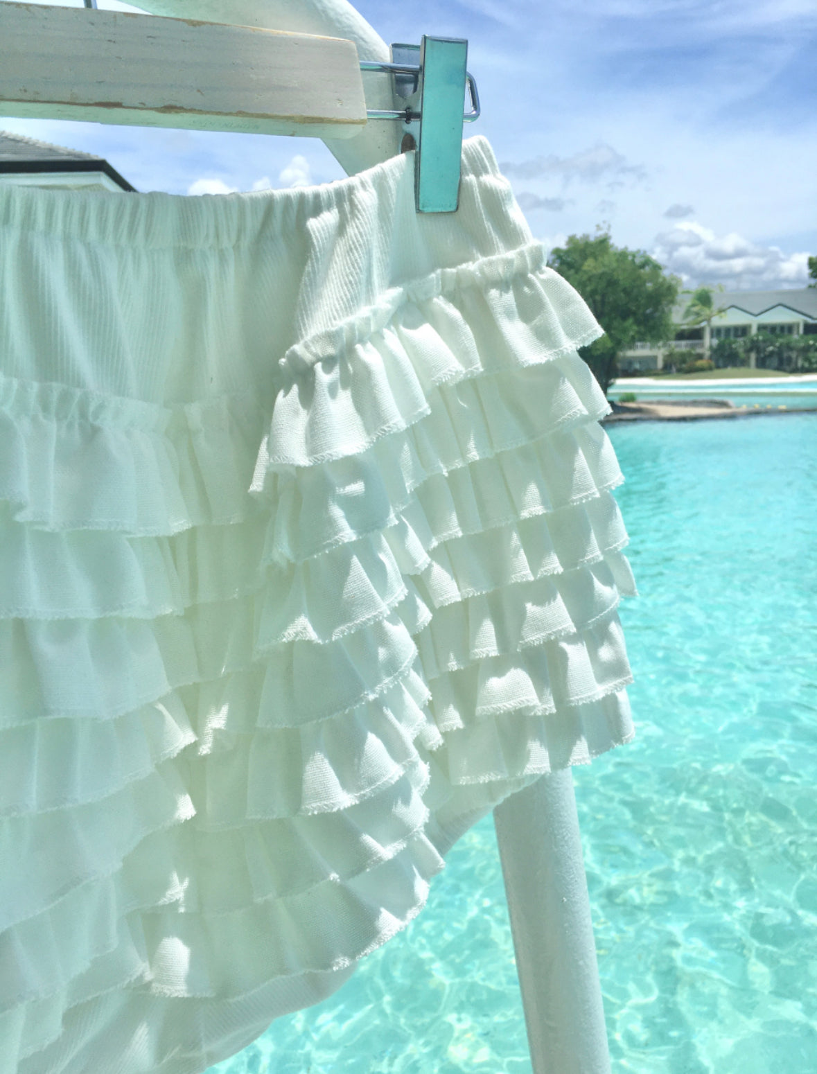 Layer mini skirt pants