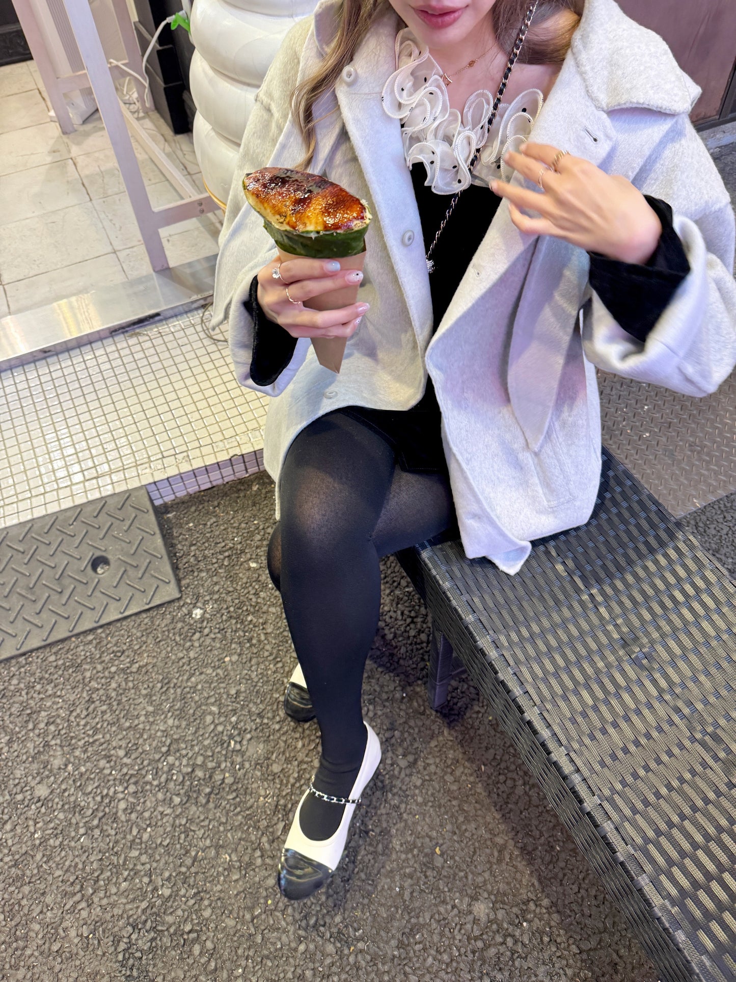 新色！雙面穿70 wool)Almond & cream handmade coat