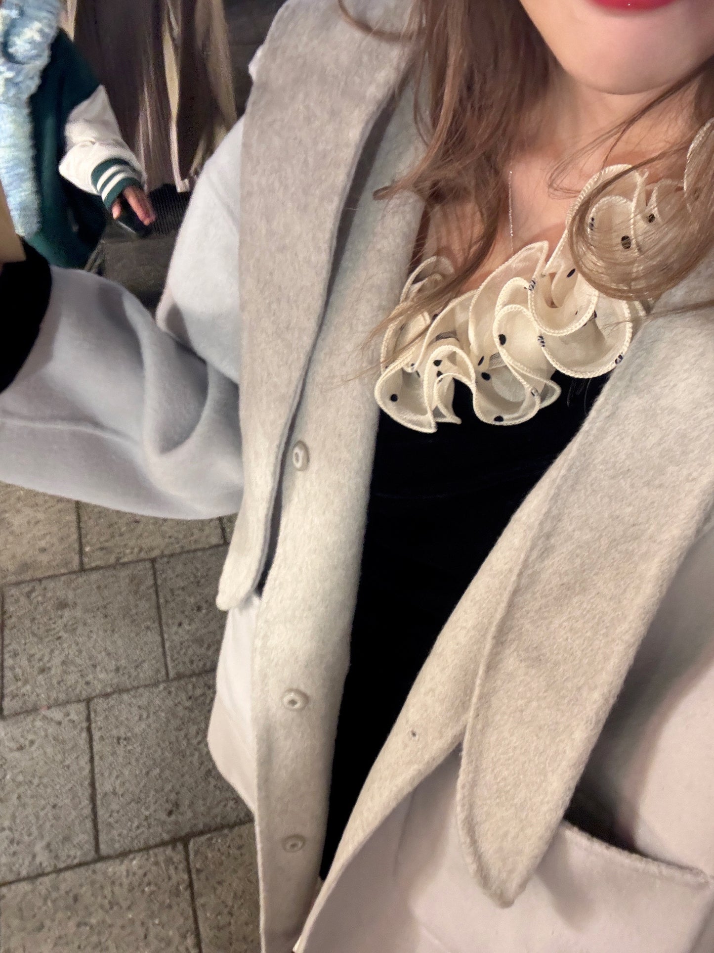 新色！雙面穿70 wool)Almond & cream handmade coat