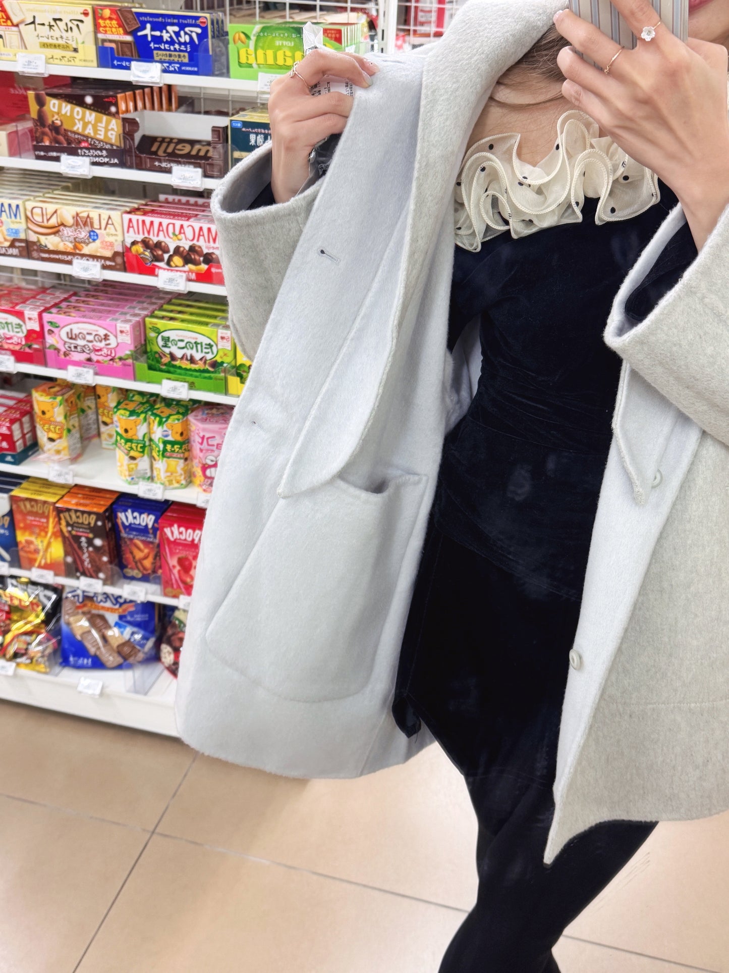 新色！雙面穿70 wool)Almond & cream handmade coat