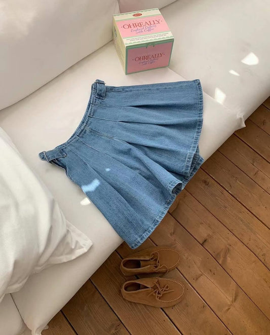 Sidol denim skirt-pants