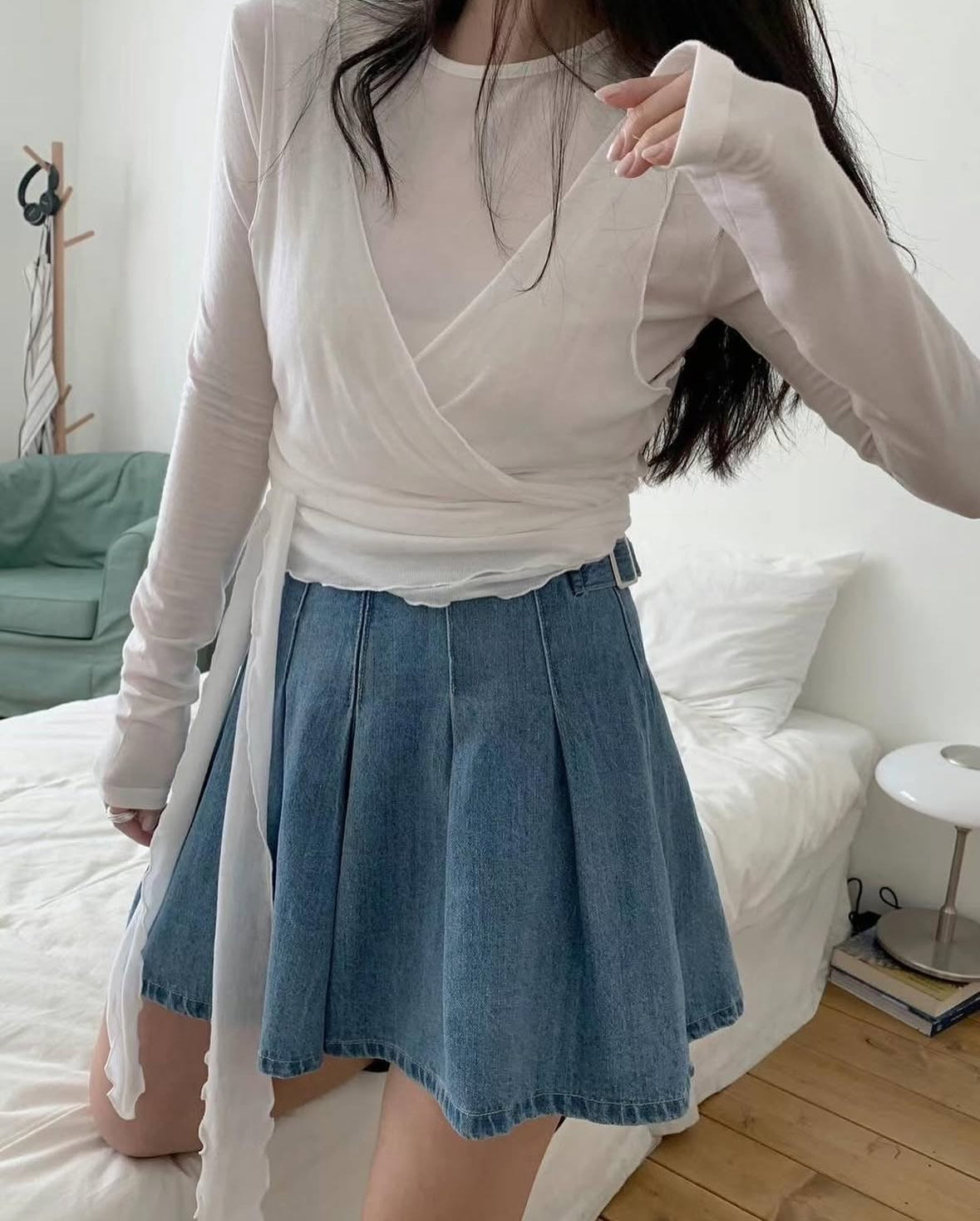 Sidol denim skirt-pants