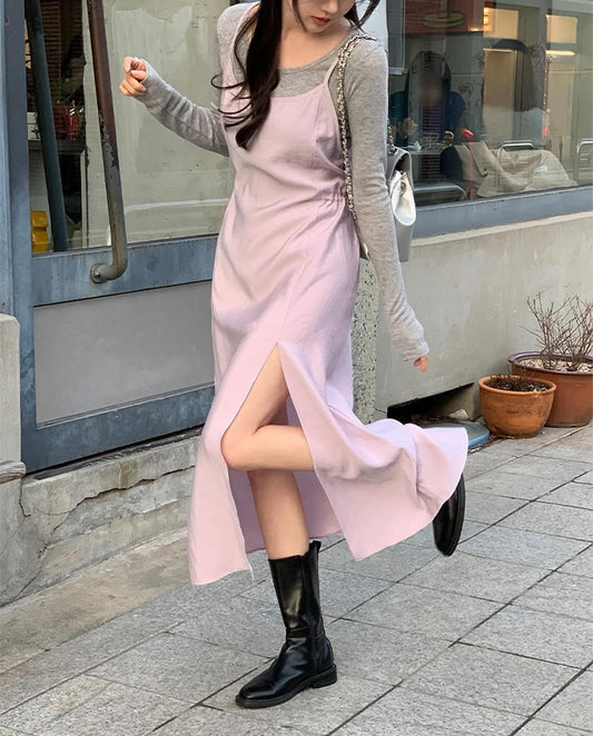 Per string long dress