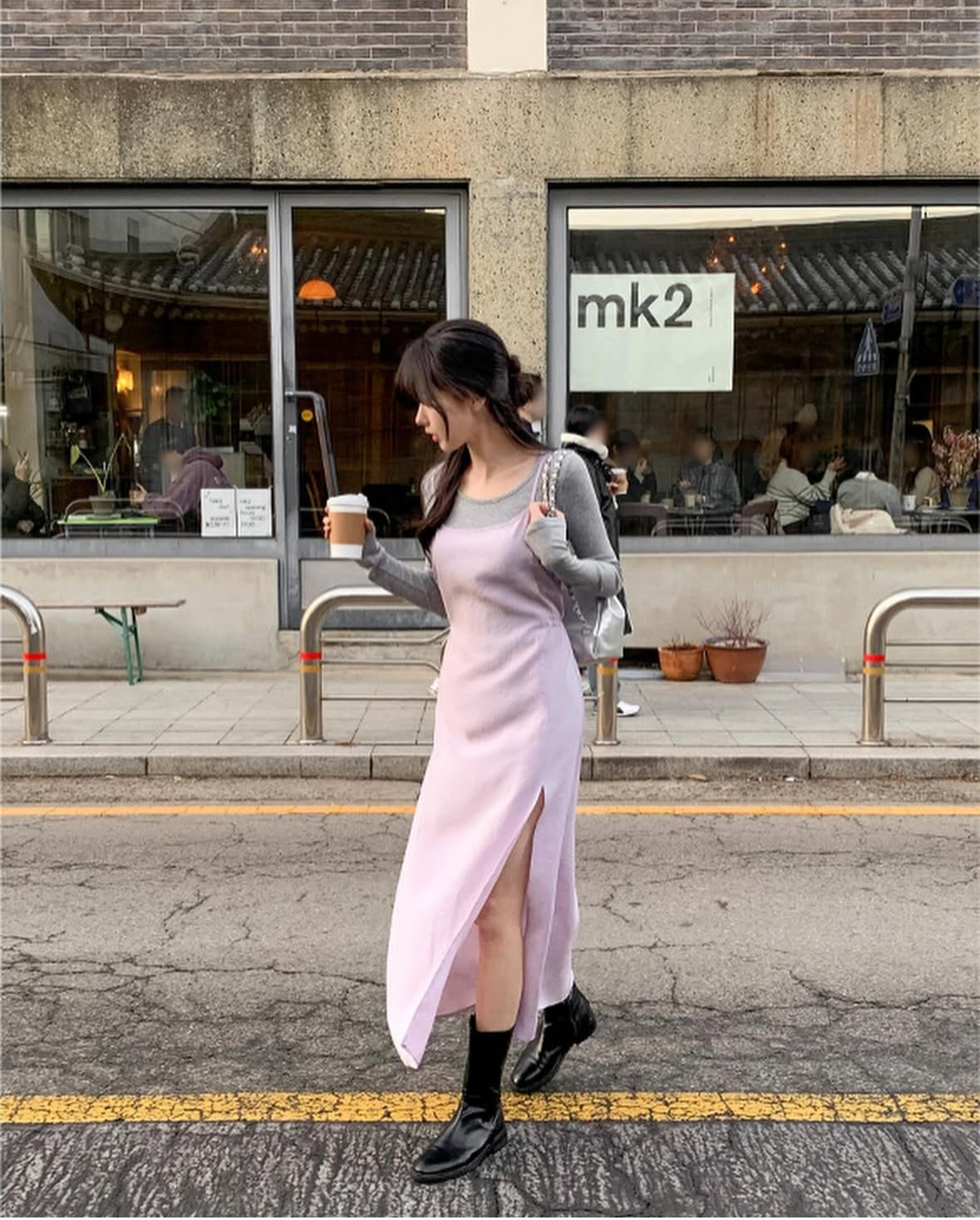 Per string long dress