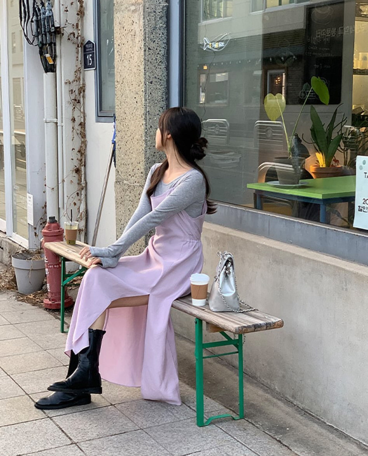 Per string long dress