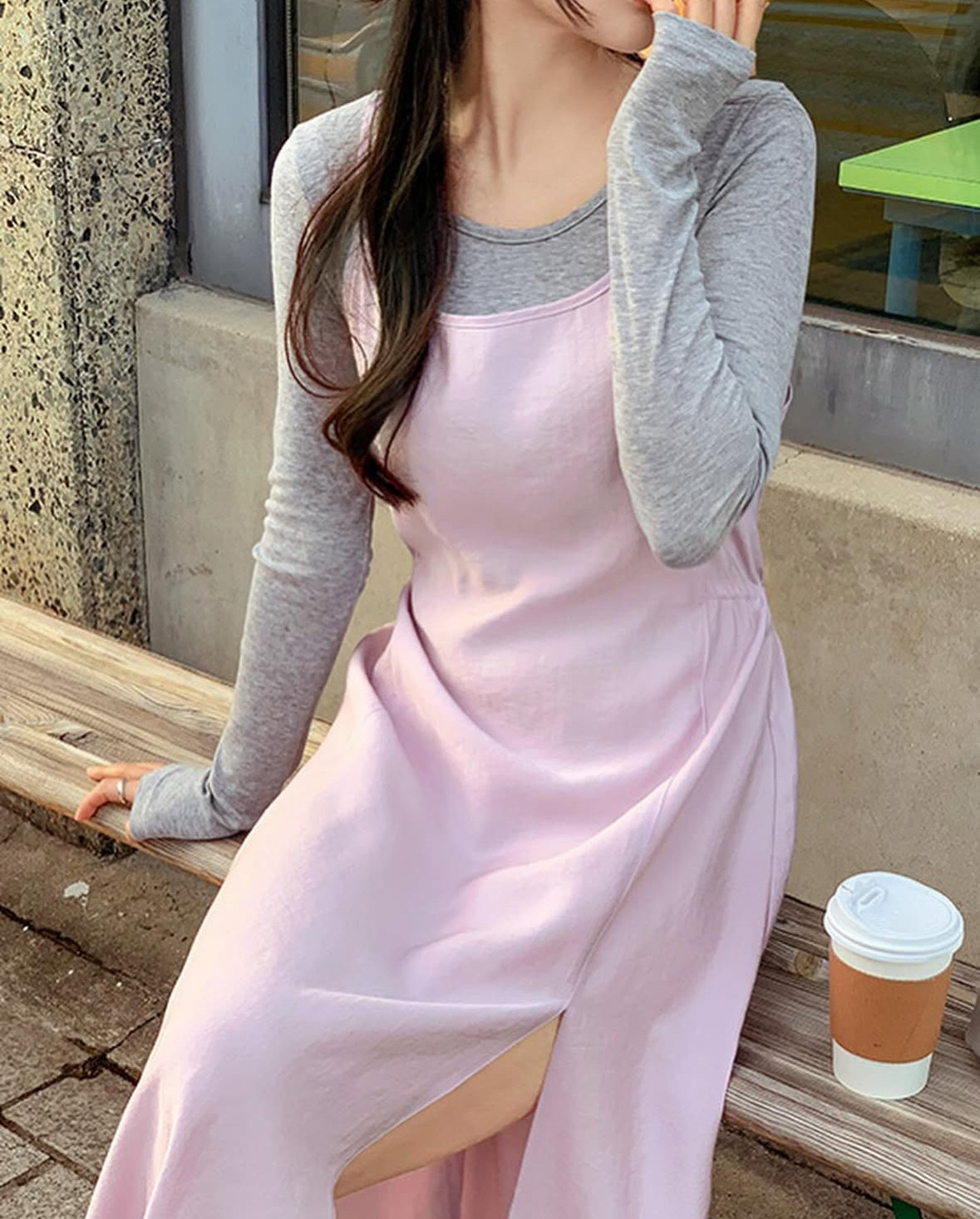 Per string long dress