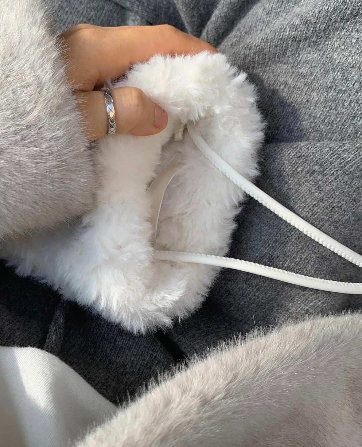 Bunny handmade fur bag