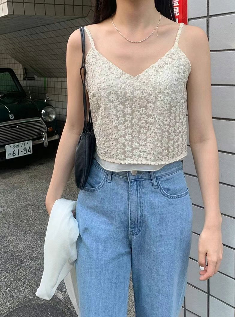 Flower see-through bustier