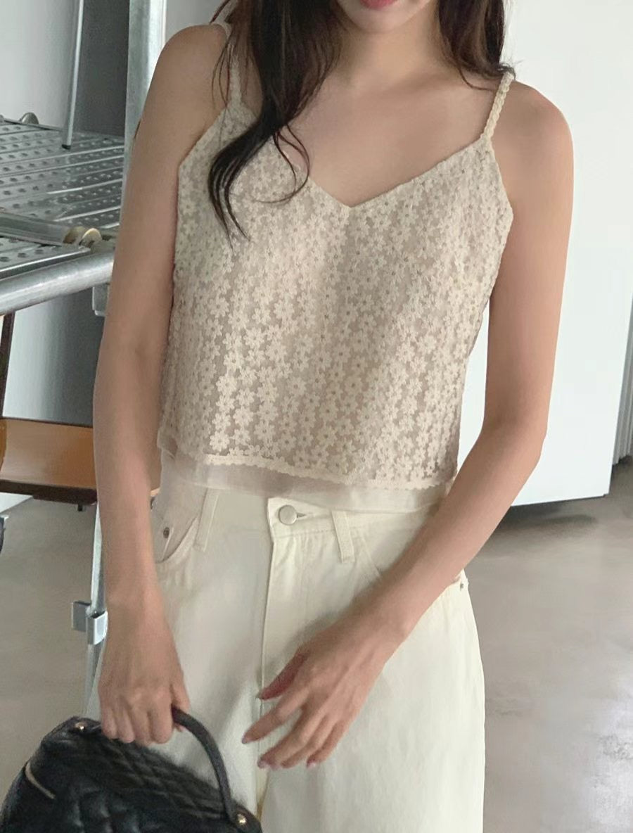 Flower see-through bustier