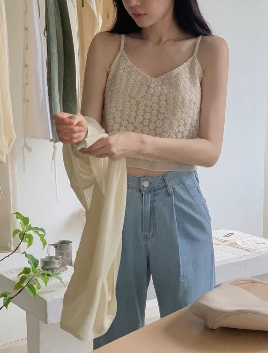 Flower see-through bustier