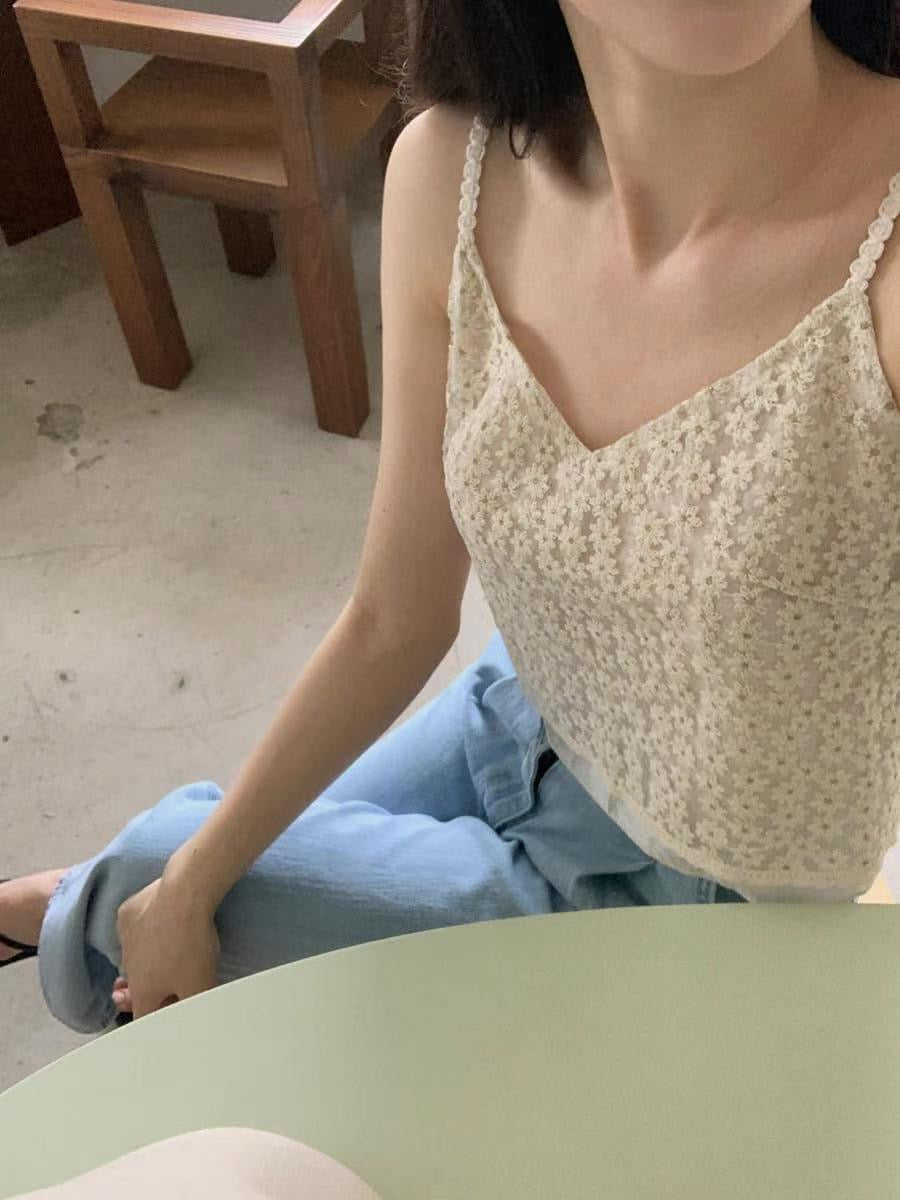 Flower see-through bustier