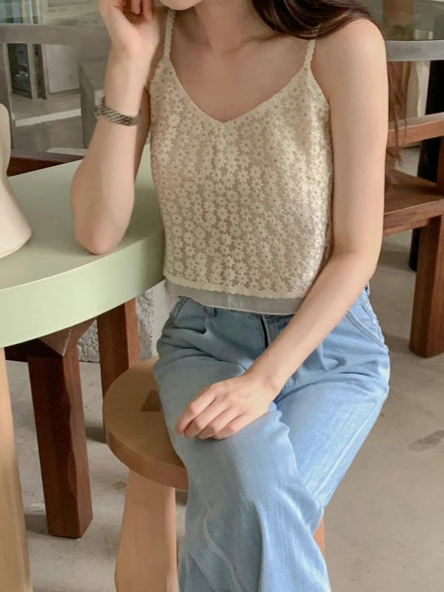 Flower see-through bustier