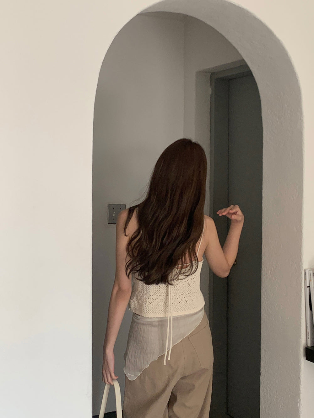 Crochet string top knit(2 colors)