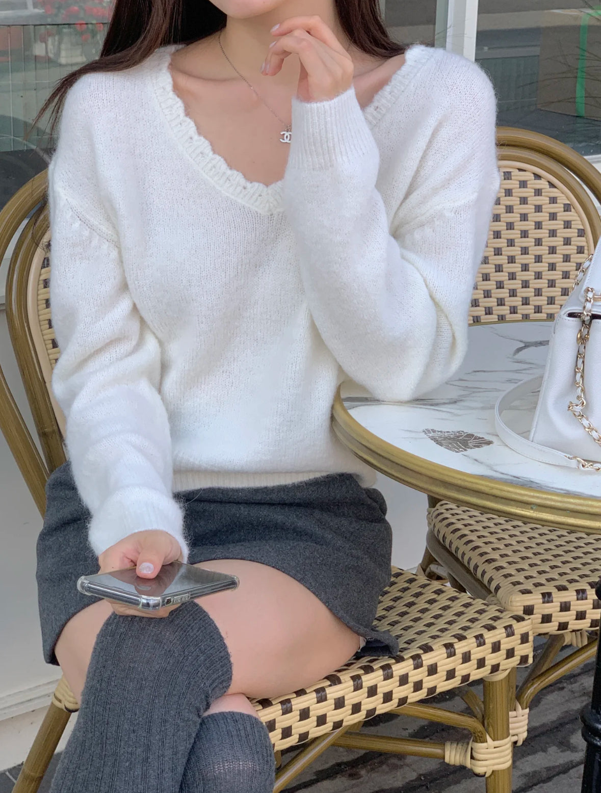 Via scallop sweater(3 colors)