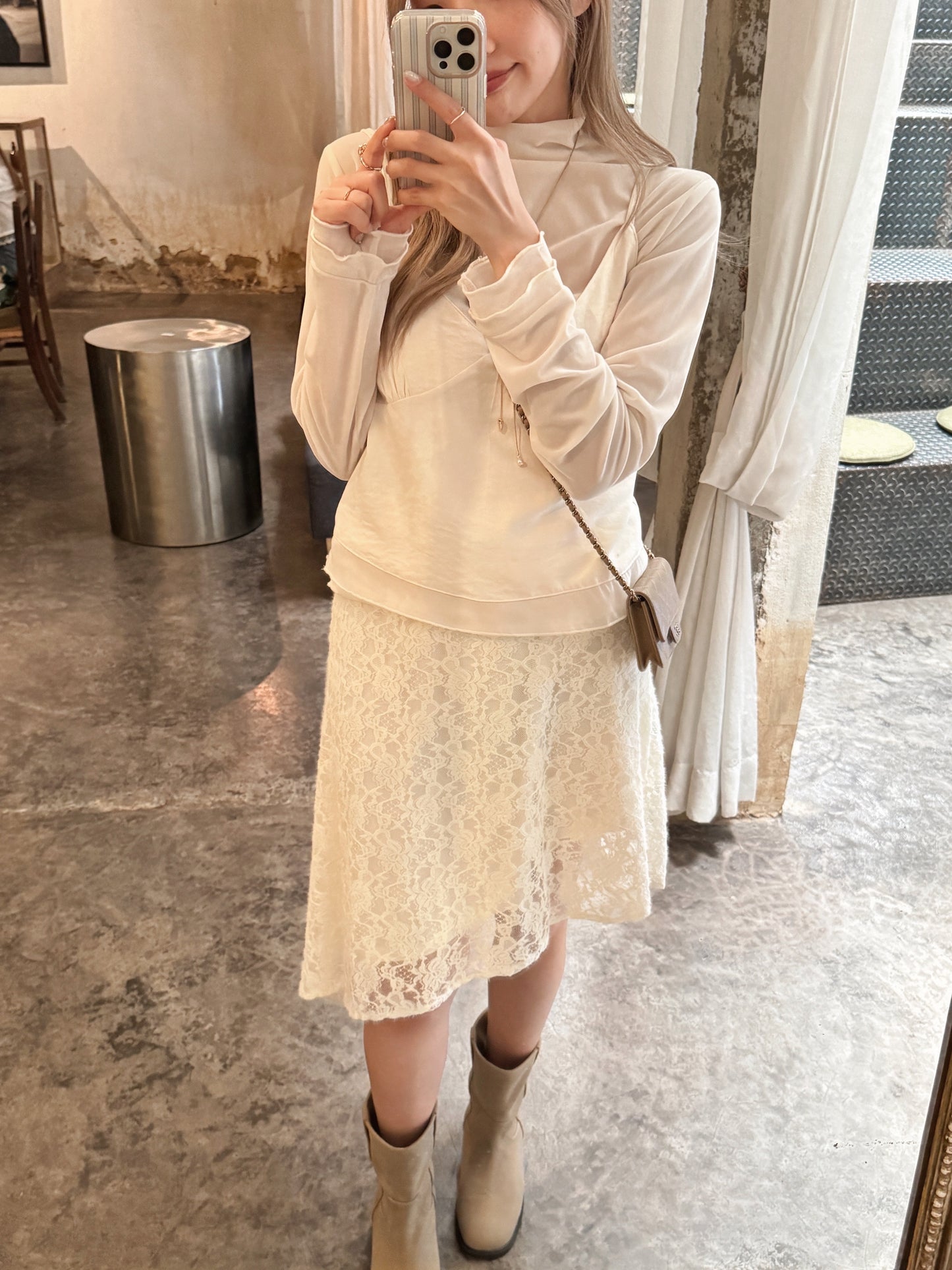 Ladder lace skirt set