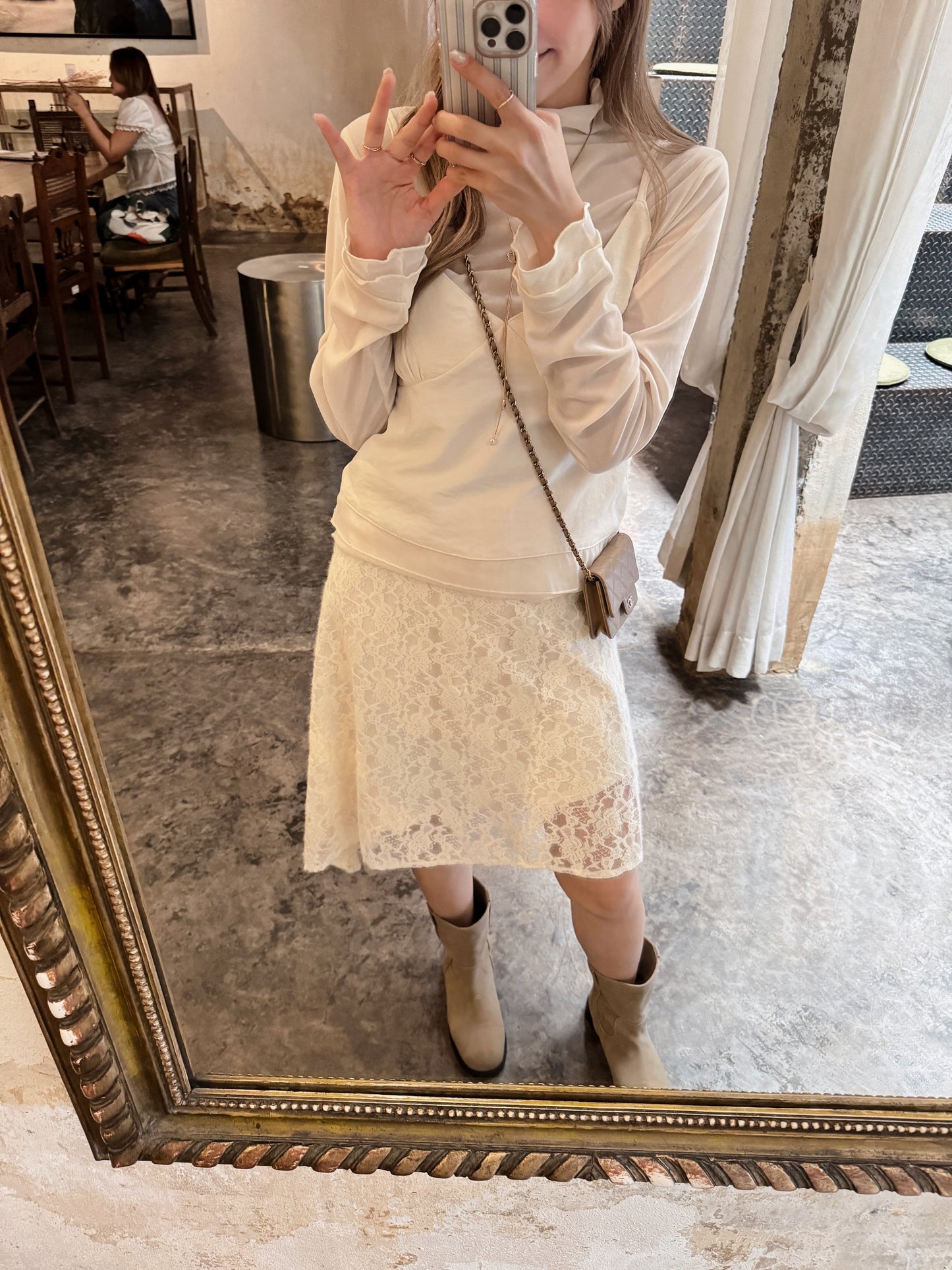 Ladder lace skirt set