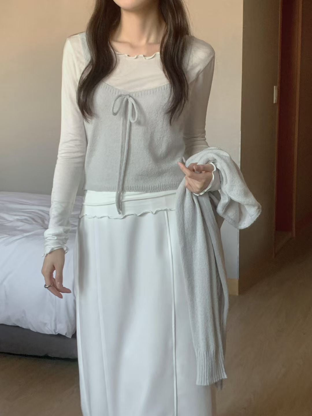 波浪天絲長袖Tee