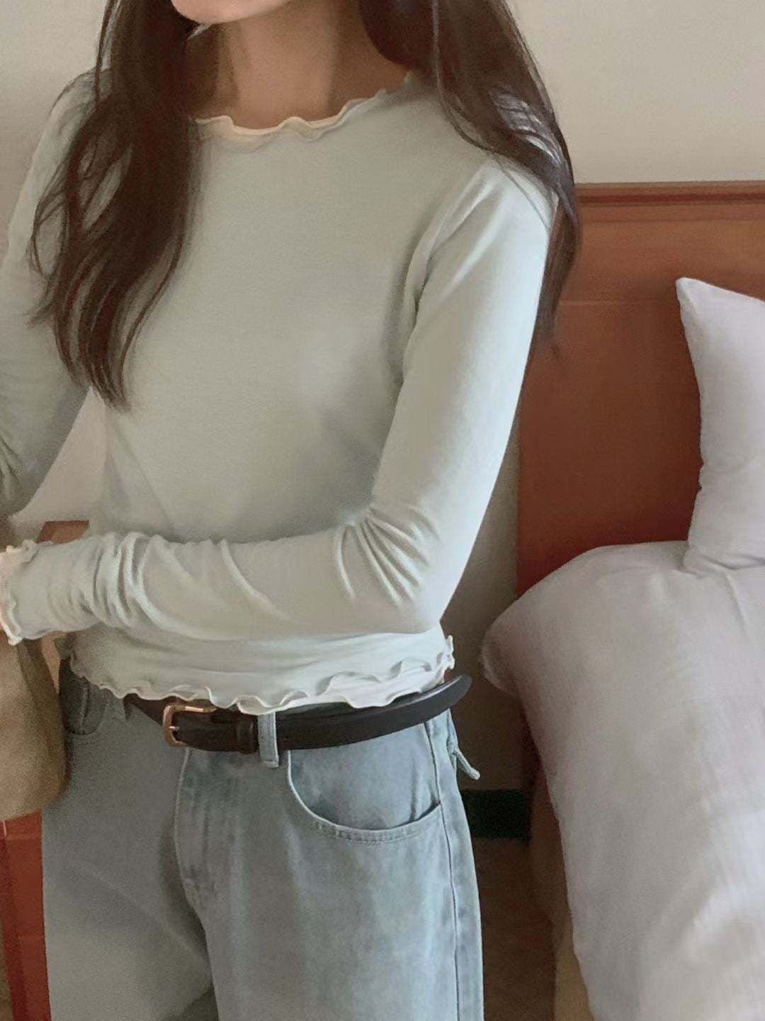 波浪天絲長袖Tee