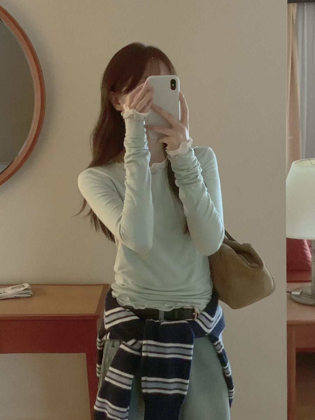 波浪天絲長袖Tee