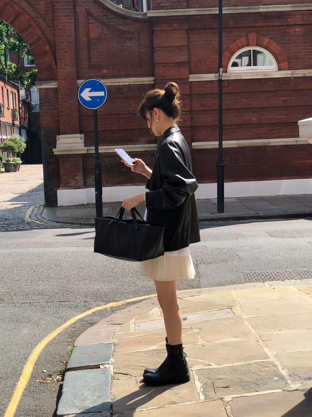 Mini seer pleats skirt