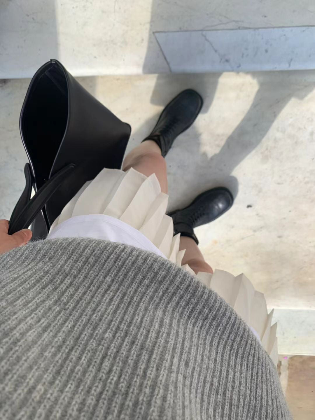 Mini seer pleats skirt