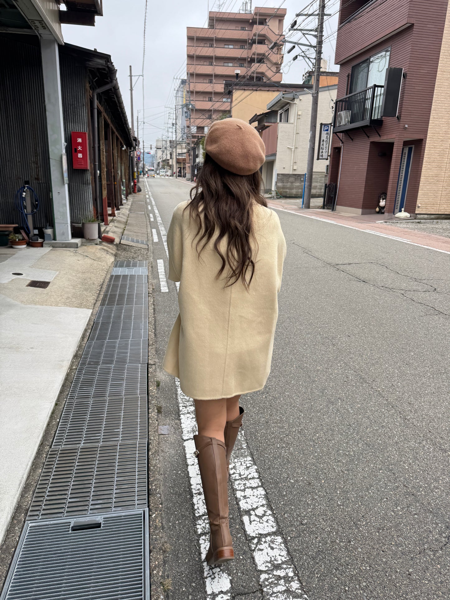 雙面穿70 wool)Almond & cream handmade coat