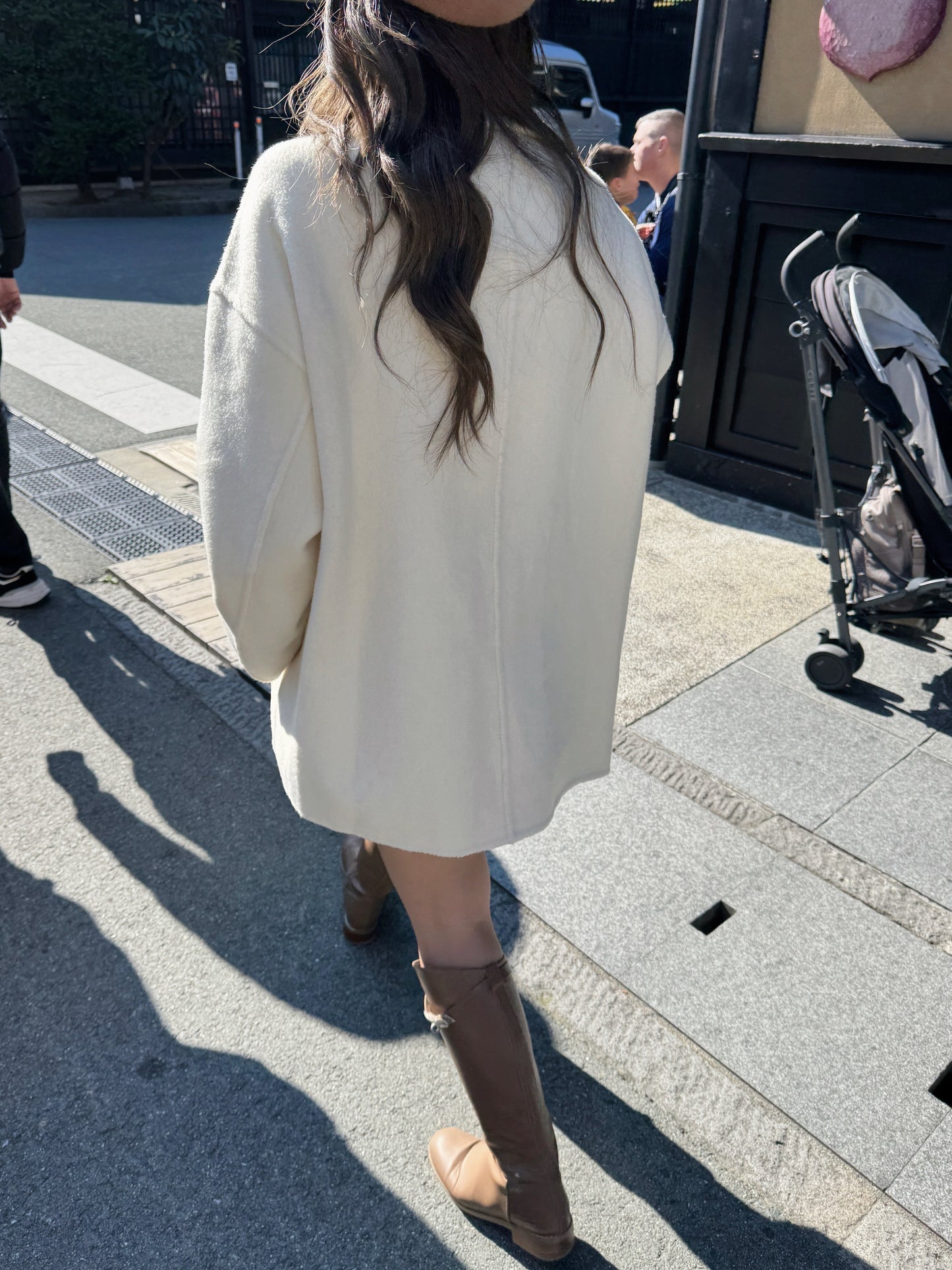 雙面穿70 wool)Almond & cream handmade coat