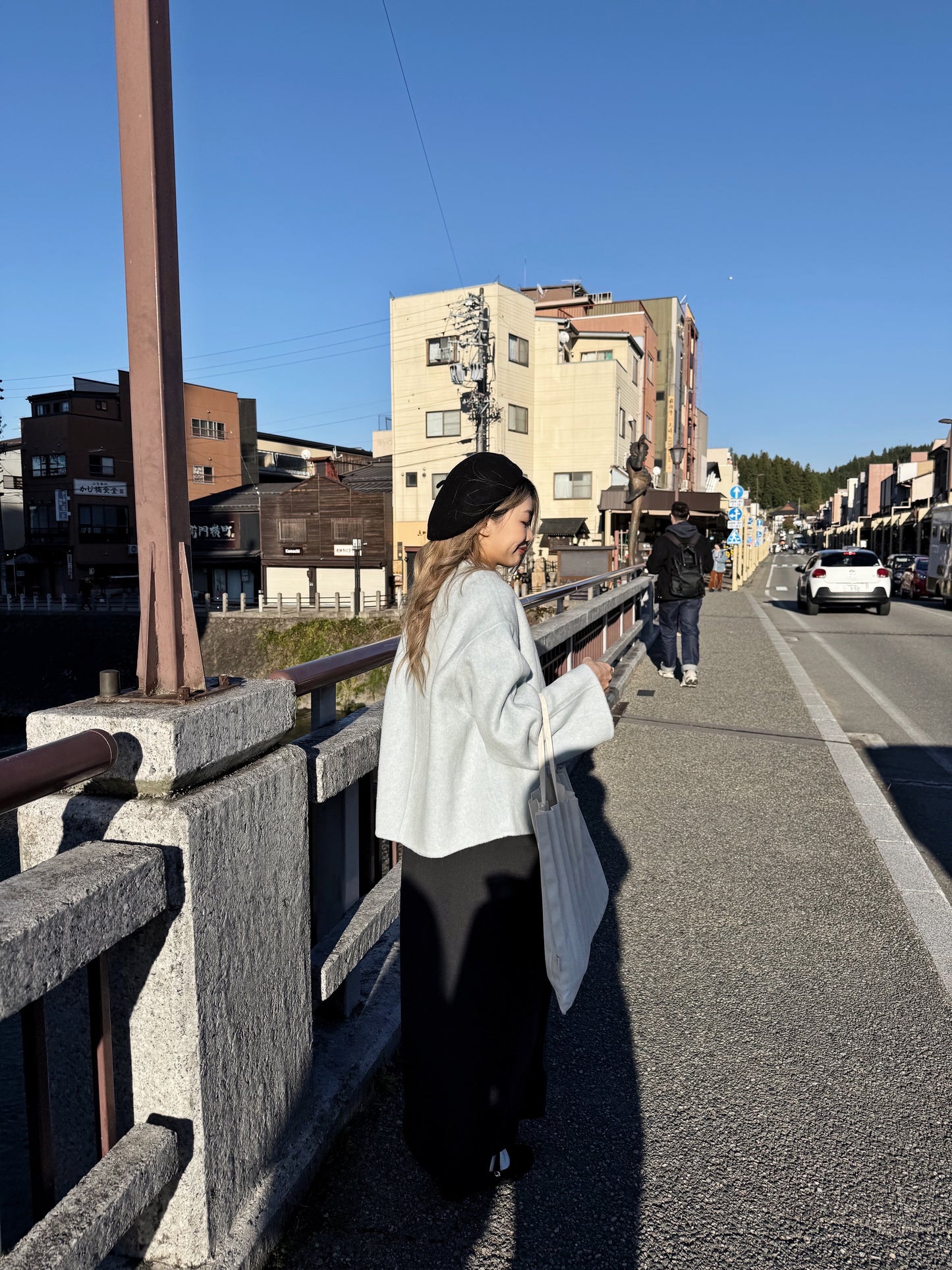 70 wool)Sky blue handmade coat