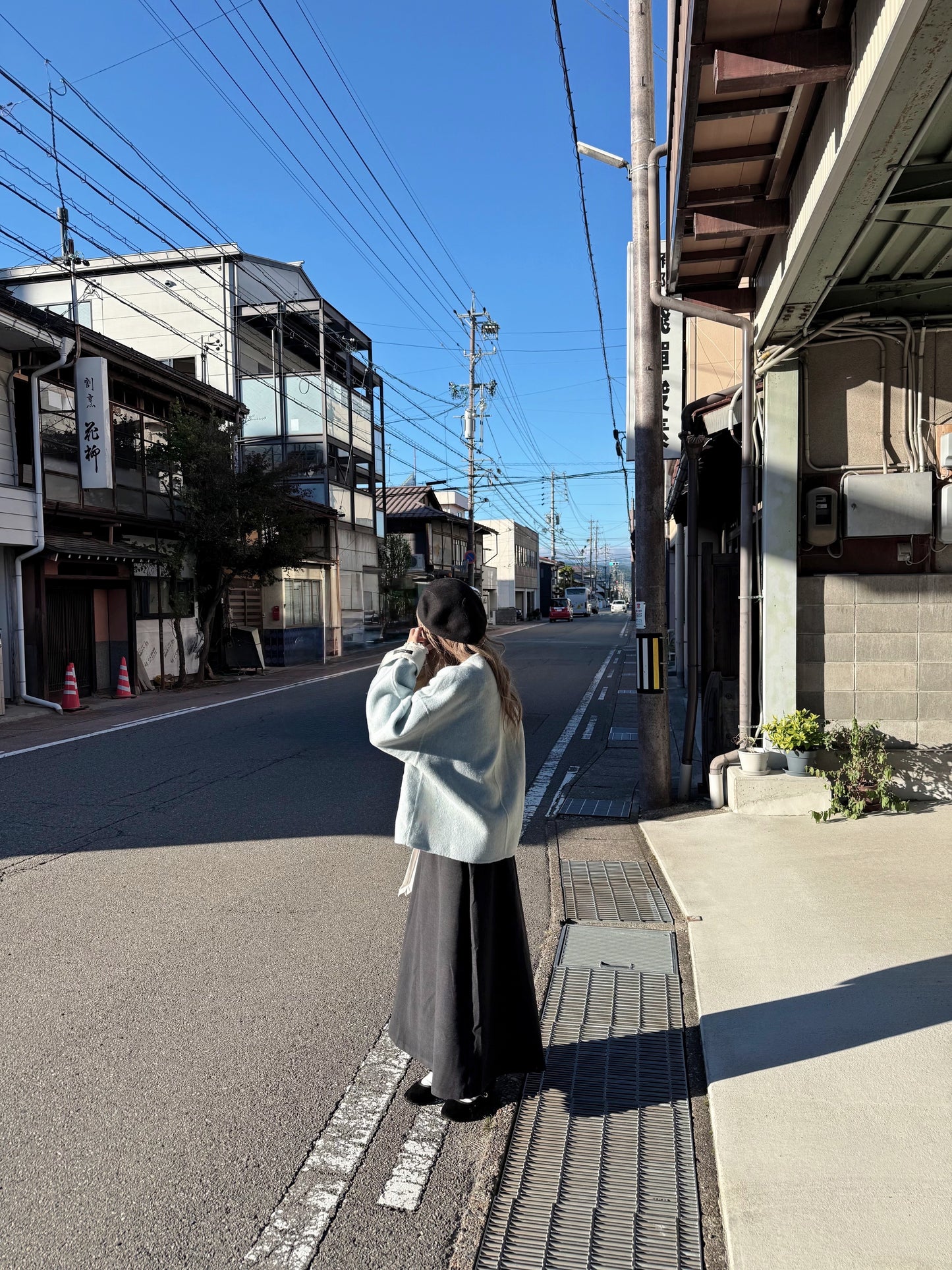 70 wool)Sky blue handmade coat