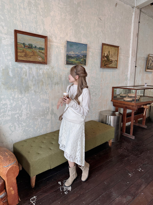 Ladder lace skirt set